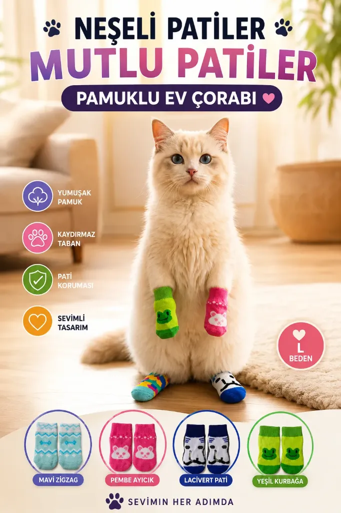 Kedi Köpek Çorap L Beden