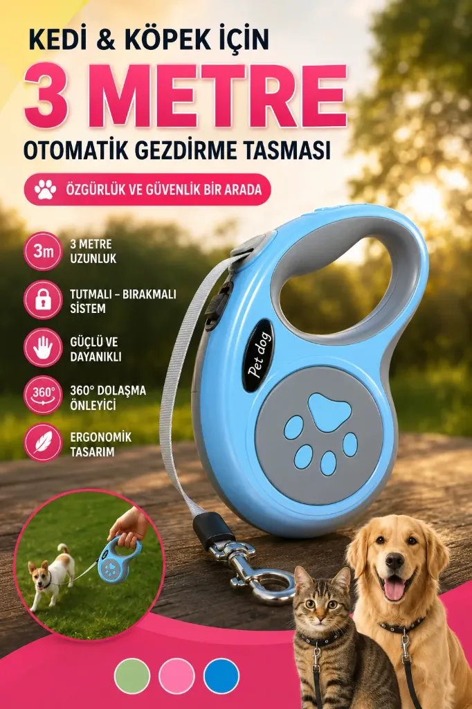 Kedi Köpek Gezdirme 3 Metre Prime Model