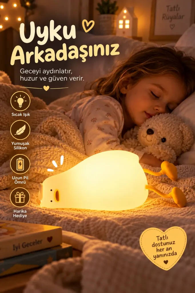 [FBS-2041] Silikon Dokunmatik Yatan Ördek Lamba
