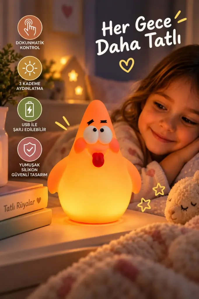 Silikon Donumatik Gece Lambası Patrick Yıldız *100
