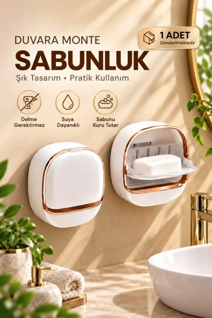 Plastic Soap Dish White Gold