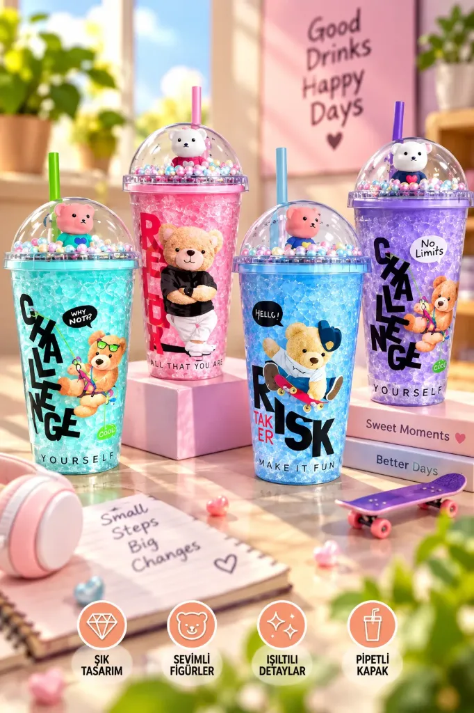 [MOS-102] Sevimli Figürlü Pipetli Matara