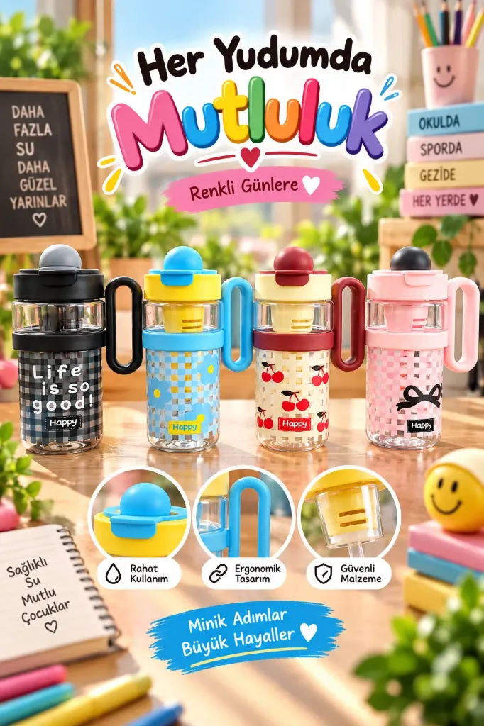 [MOS-126] Pipetli Matara Sızdırmaz Kapaklı Detoks Hazneli Kulplu Büyük Boy Suluk