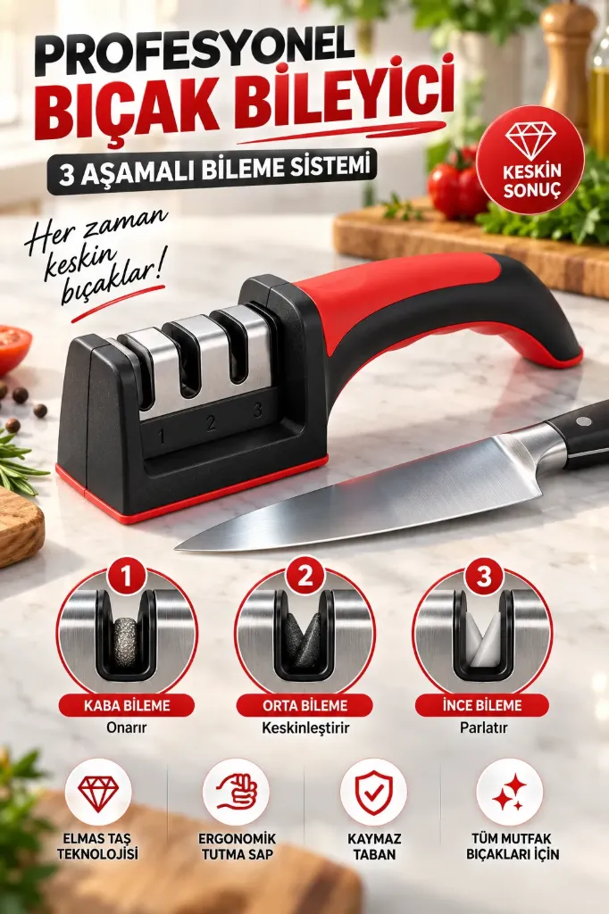 Bıçak Bileyici 3 Açılı El Bıçakları Bileme