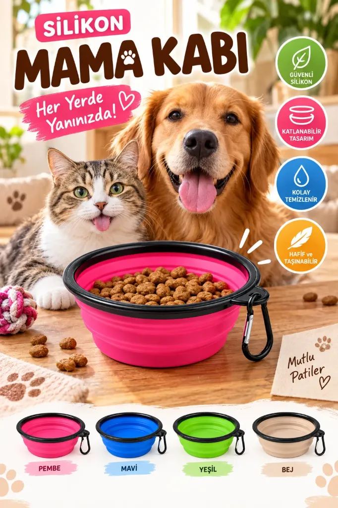[FBS-168] Katlanır Mama Kabı Slikon *360