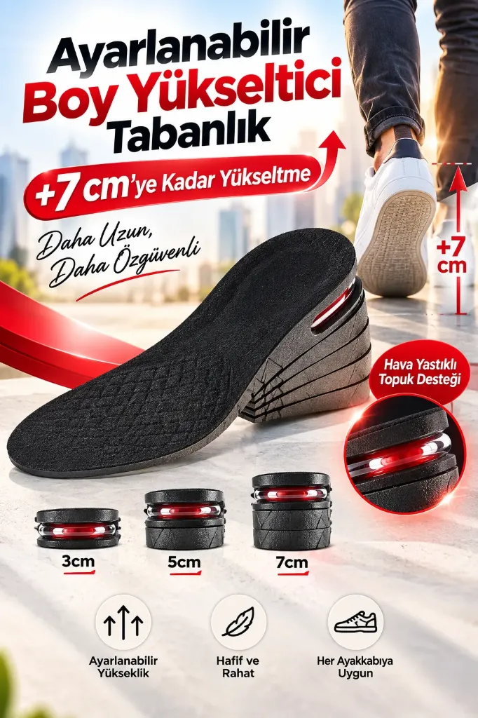 Topuk Yükseltici Tabanlık 7 Cm