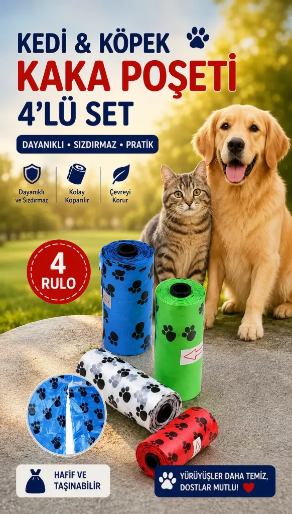 Kedi&Köpek Kaka Poşeti Dışkı poşeti 4Lü