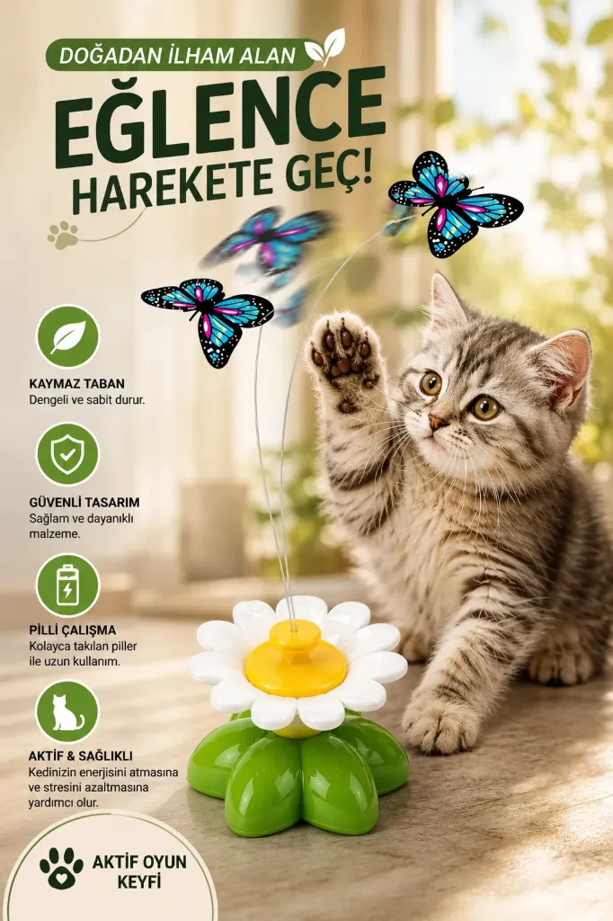 [FBS-312] Pilli Dönen Kelebek Kedi Oyuncağı *288