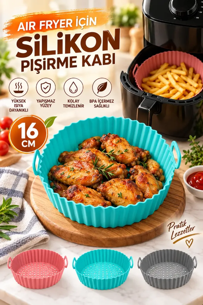 [FBS-343] Air Frey Pişirme Slikonu Yuvarlak 16 CM *200