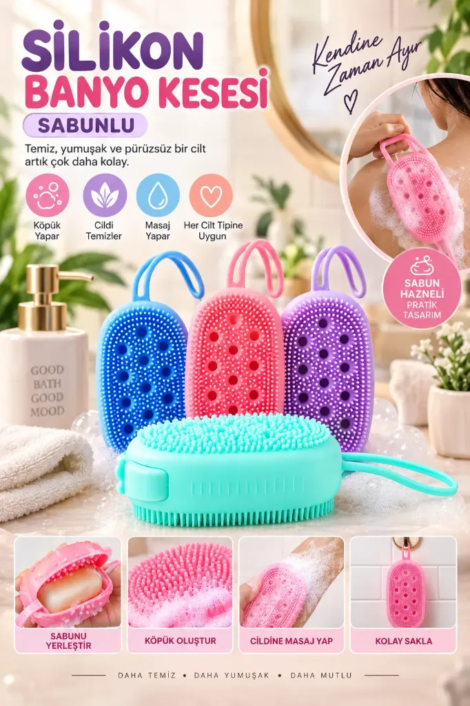 Silikon Banyo Kesesi Kedi Köpek Kesesi