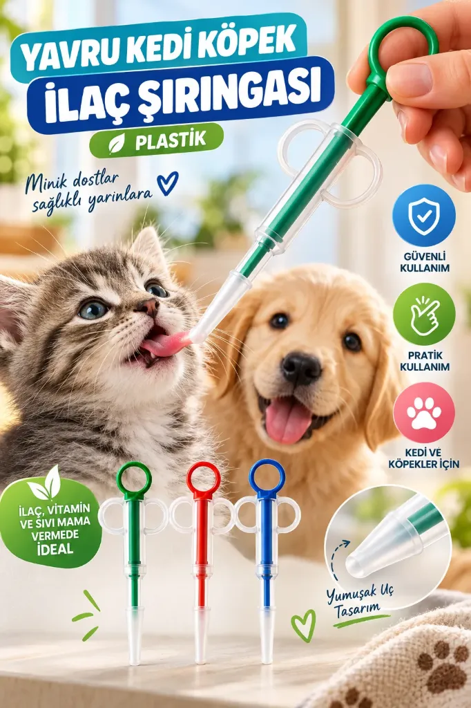 [FBS-477] Yavru Kedi Köpek İlaç Hap Şırıngası Plastik *500