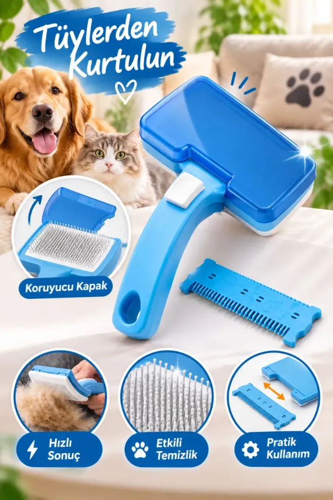 Kedi Köpek zoom Basmalı Tarak