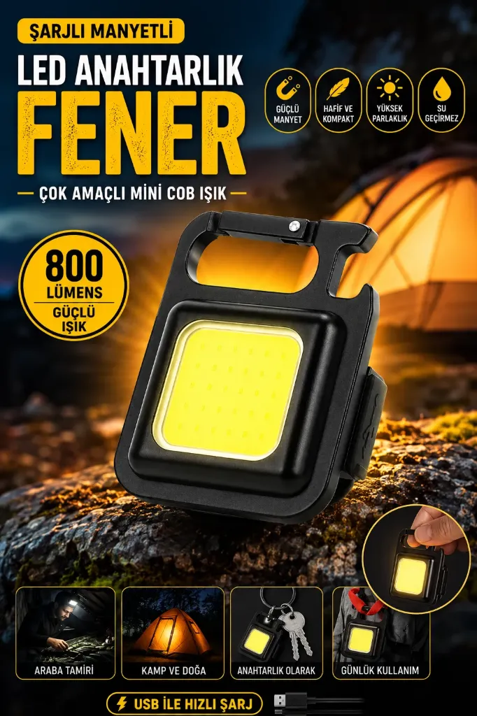 Şarjlı Magnet Model Led Anahtarlık