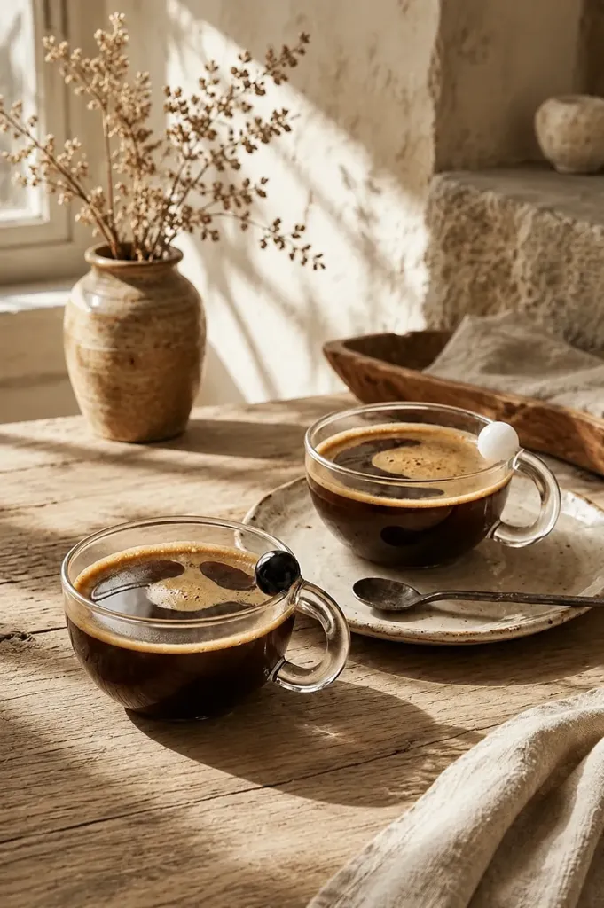 Beyaz Boncuk Kulplu Kahve & Çay Bardağı 250 Ml
