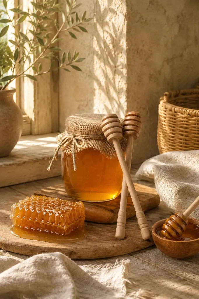 Bambu Bal Kaşığı Petek Model