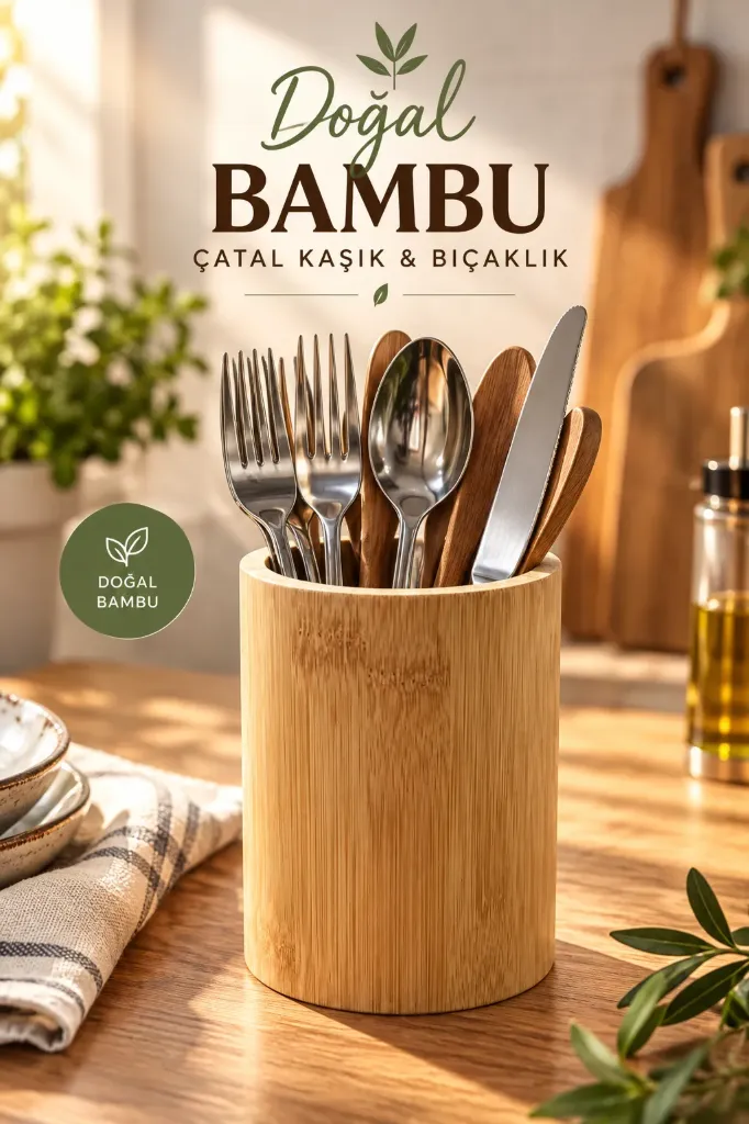 [FBS-758] Bambu Çatal Kaşık Bıçaklık Yuvarlak Tekli *96