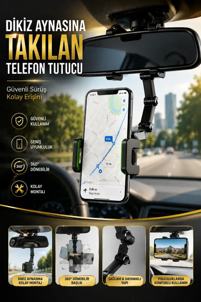Dikiz Aynasına Takılan Telefon Tutucu