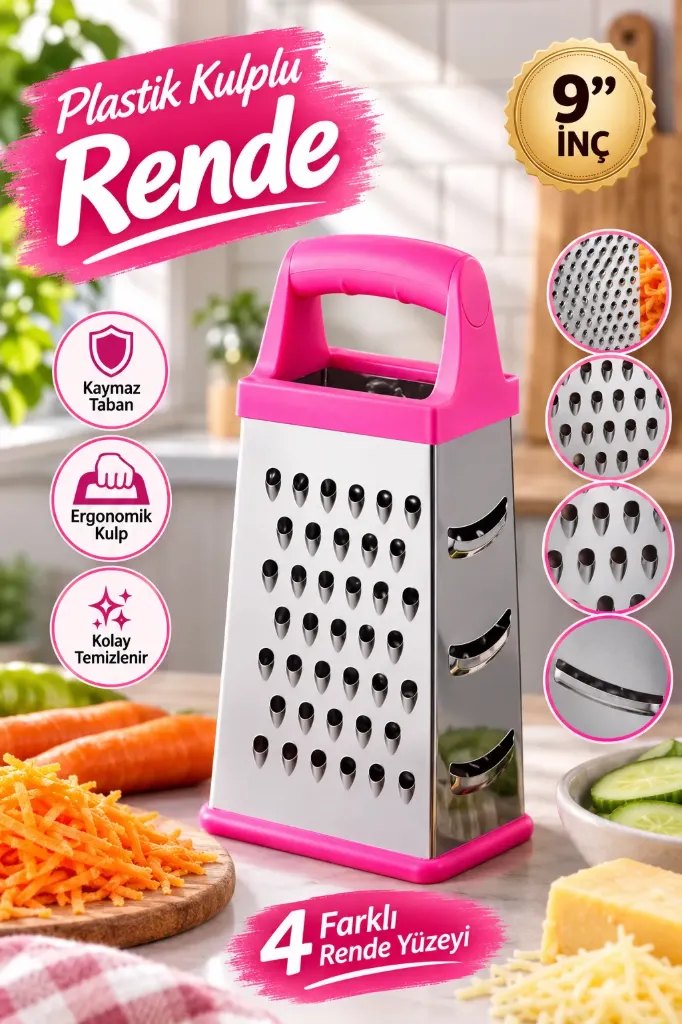 Plastik Kulplu Rende 9" İnç Silikon Ayaklı