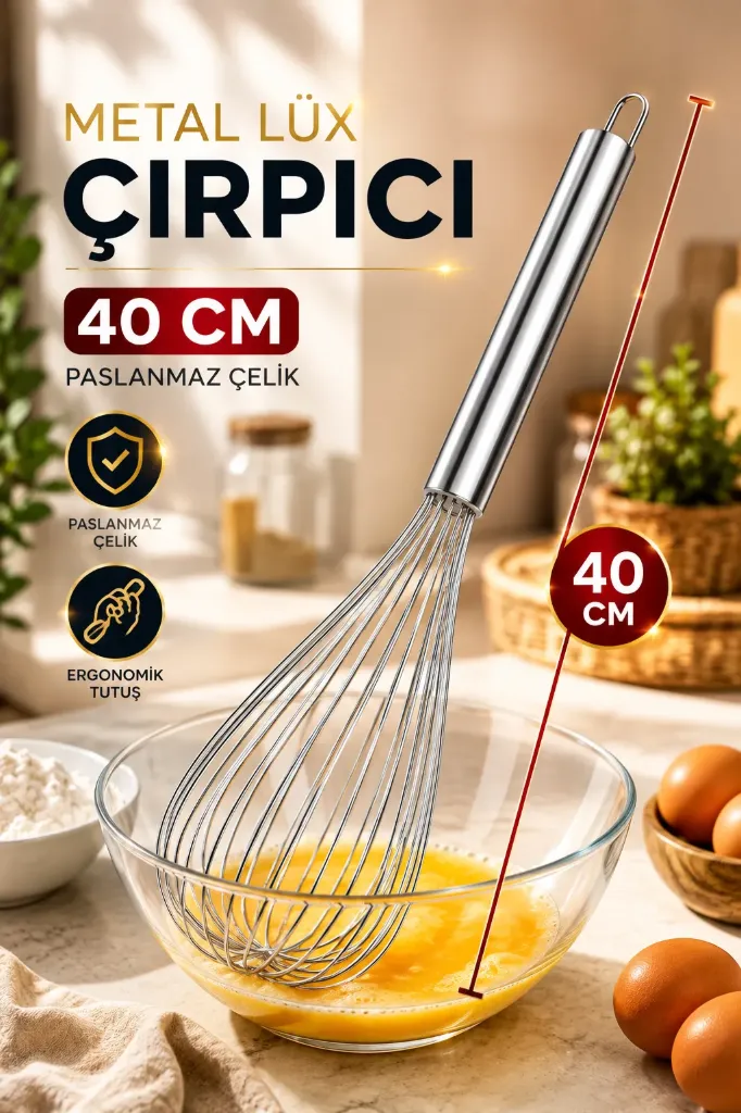 Metal Lüx Çırpıcı 40 Cm x 2 Mm