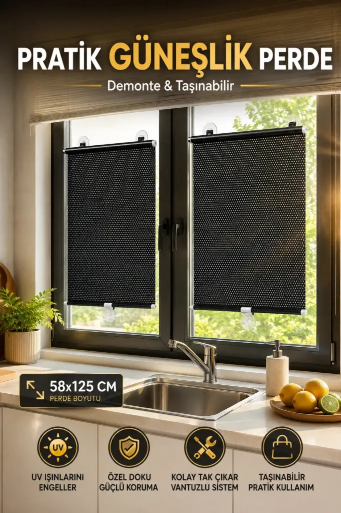 Demonte Güneşlik Perde 58x125 Cm*100