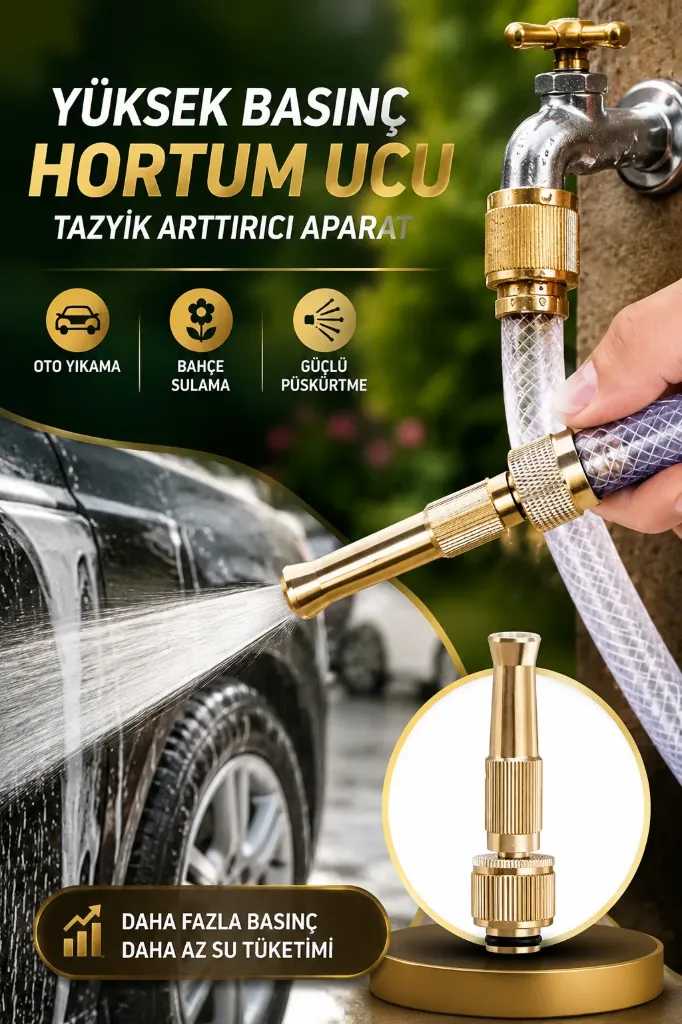 Bahçe Hortum Ucu Araba Yıkama Hortum Başlığı
