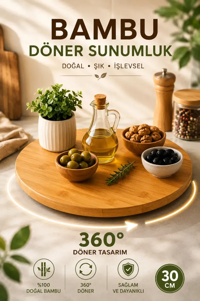 Bambu Altı Döner Sunumlul Yuvarlak 30x30*0.8  *24