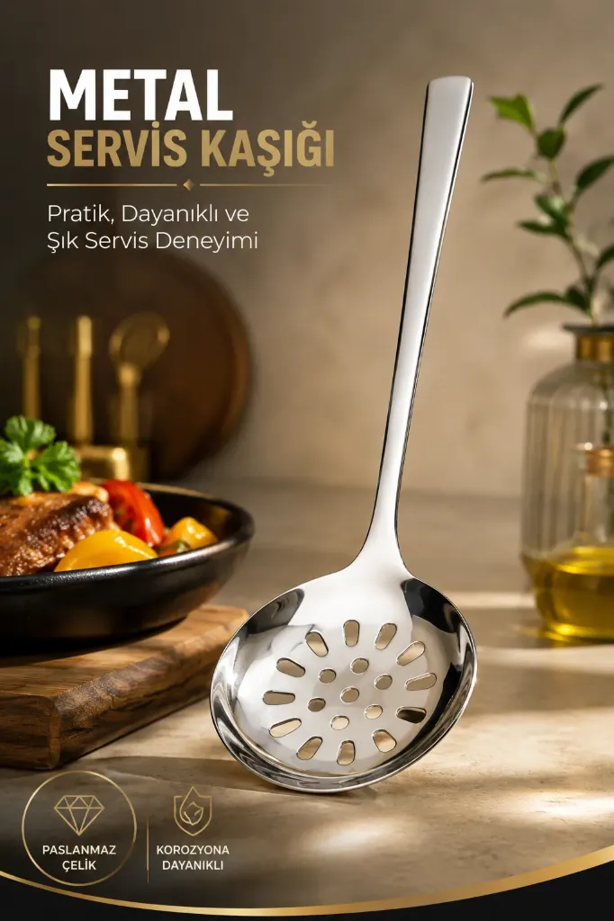 Metal Servis Kaşığı Kevgir *240