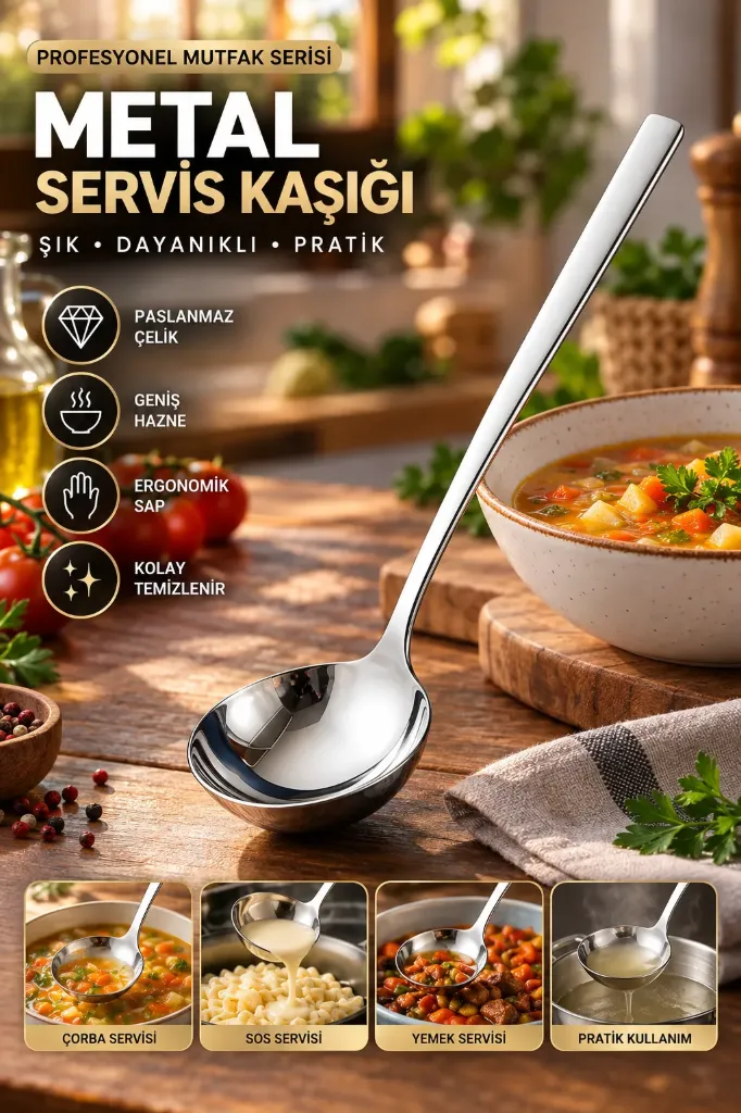 Metal Servis Kaşığı Kepçe *240
