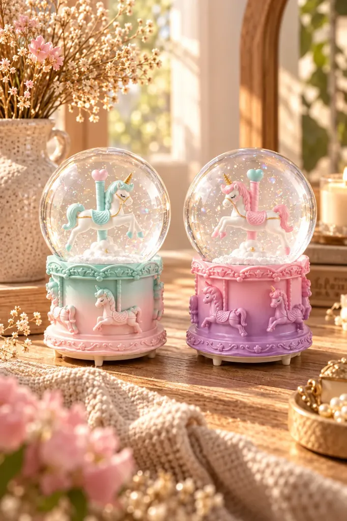 [FBS-1033] Snow Globe Spraying Carousel H86  *24