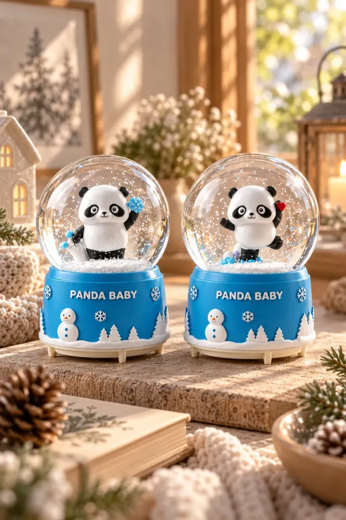 Snow Globe Spraying Panda Baby JH236