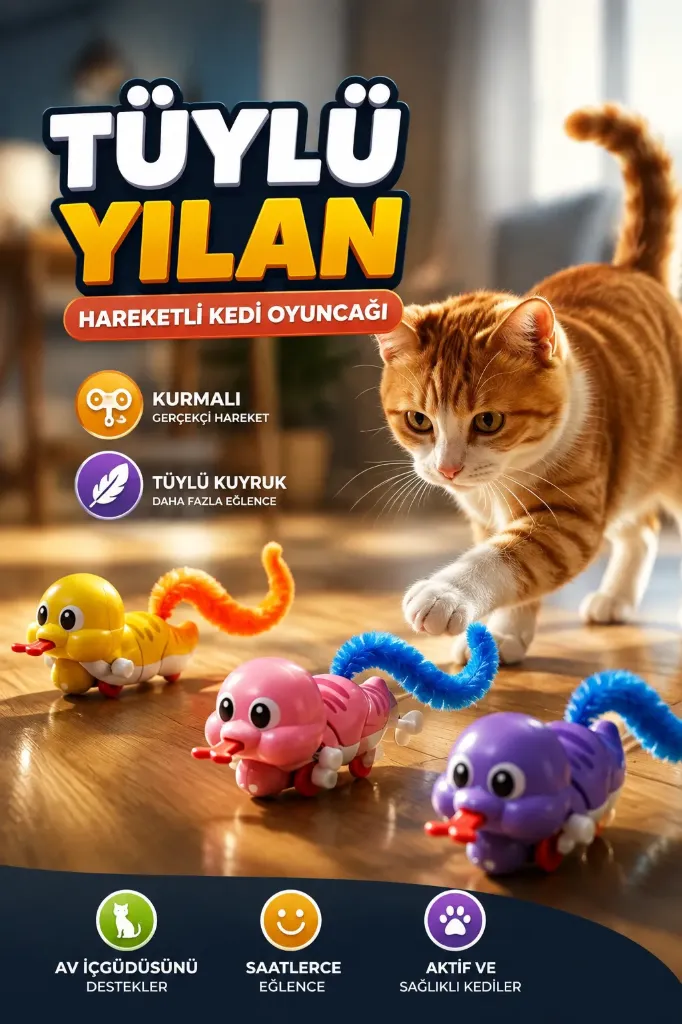 Kedi Oyuncak Kurmalı Yılan Pls