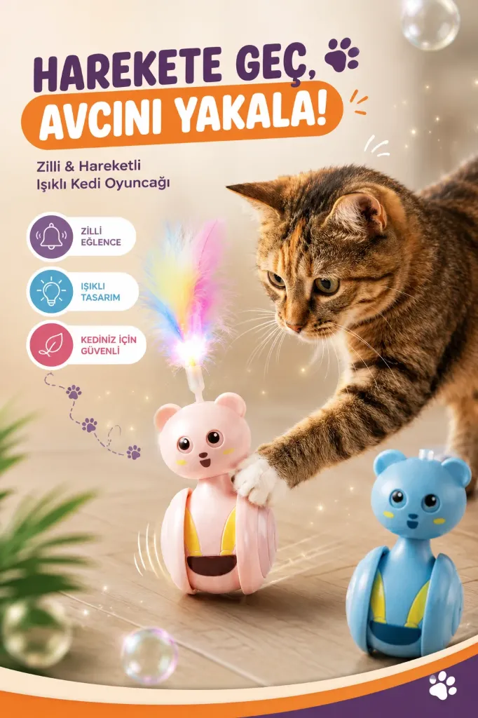 Kedi Köpek Tüylü Hacı Yatmaz Oyuncak *180