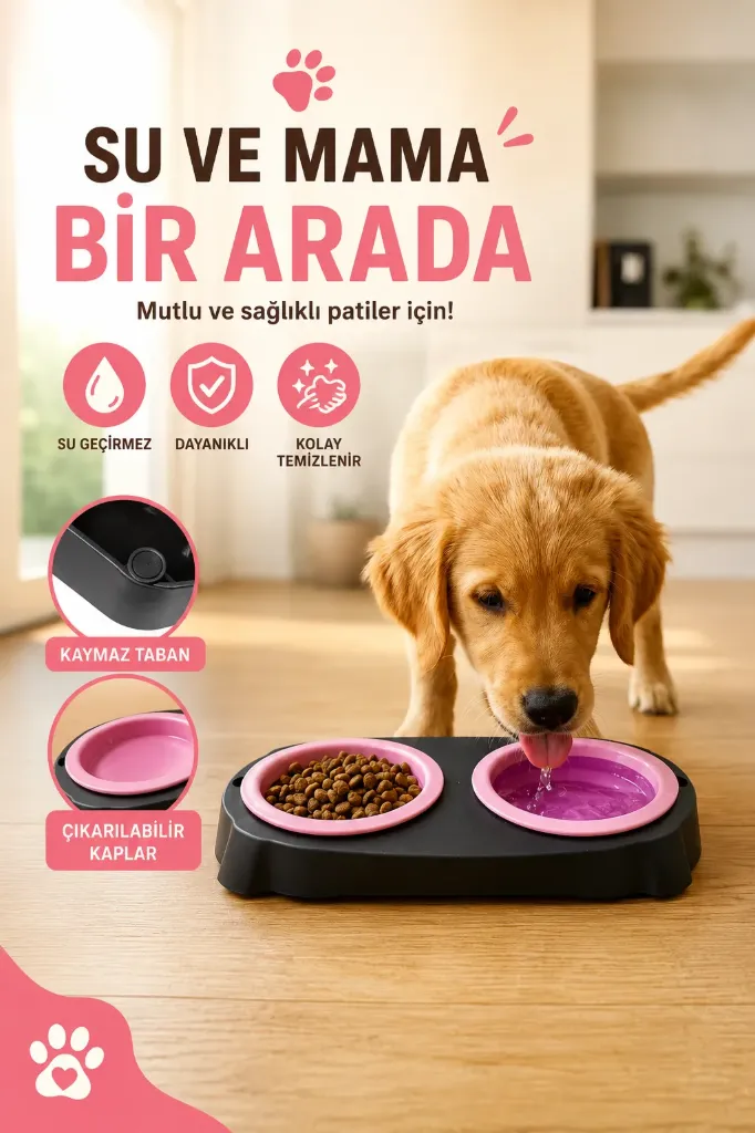 2 li Katlanır Silikon Mama Kabı