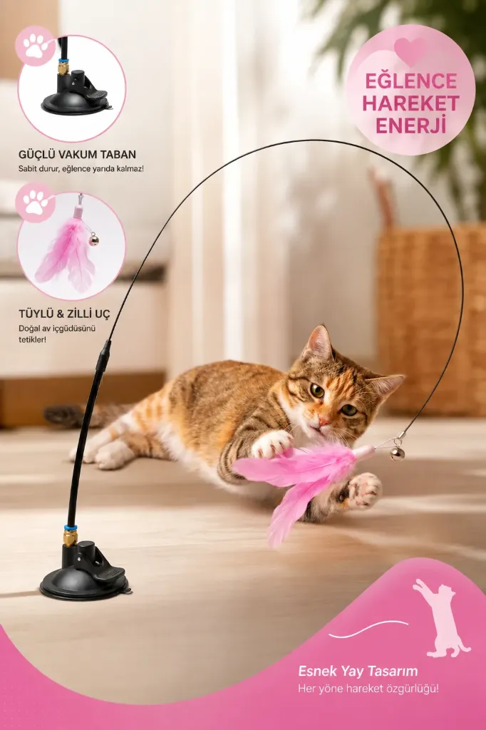 [FBS-1001] Kedi Oyuncak Olta Yerden Yapışkanlı *500